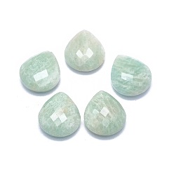 Amazonite Natur Amazonit Perlen, Hälfte gebohrt, Träne, facettiert, 18x16x7 mm, Bohrung: 1 mm