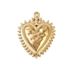 Золотой 304 подвески из нержавеющей стали, шарма сердца, золотые, 27.5x21x3.5 мм, отверстие : 1.6 мм