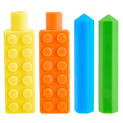 (52) Непрозрачная лаванда 4шт. 4 стили силиконовые колпачки для карандашей, колонка, разноцветные, 65x13 мм, отверстие : 6.3~6.5 мм, 1 шт / стиль