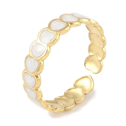 Настоящее золото 18K Ионное покрытие (ip) 304 кольца на пальцах в форме сердца из эмали из нержавеющей стали, открытые кольца для женщин, реальный 18 k позолоченный, 4.5 мм