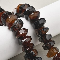 Кокосово-Коричневый Природный агат бисер нитей, окрашенная и подогревом, граненые, рондель, кокосового коричневый, 15~17x15~17x9~11 мм, отверстие : 1.2 мм, около 19~21 шт / нитка, 6.89''~7.48'' (17.5~19 см)