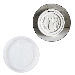 Круглые Рождественская серия подвесная бирка diy подвеска украшение силиконовые формы, изготовление изделий из эпоксидной смолы, белые, круглые, 68x11 мм, отверстие : 10x2 мм, внутренний диаметр: 60 мм