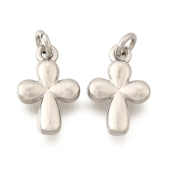 Платина Латунные подвески, крест прелести, стойки покрытие, прочное покрытие, без кадмия и без свинца, с целью перехода в кольце, платина, 11.5x7.5x2.5 мм, отверстие : 2 мм