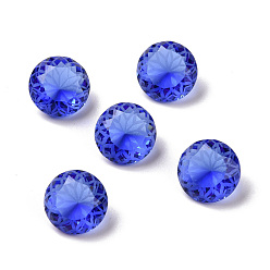 Сапфир K 9 кабошоны из стеклянного страза, плоский зад, плоско-круглые, сапфир, 10x5.8 мм