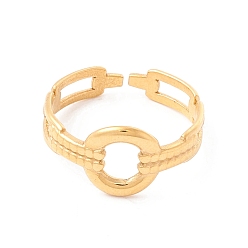 Золотой Ионное покрытие (ip) 304 кольцо манжеты из нержавеющей стали, круглые кольца, золотые, размер США 6 1/4 (16.7 мм)