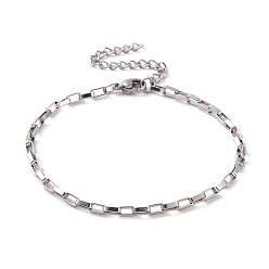 Нержавеющая Сталь Цвет Не тускнеет 304 венецианский браслет-цепочка из нержавеющей стали для мужчин и женщин, цвет нержавеющей стали, 7 дюйм (17.9 см)