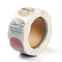 Разноцветный 1 дюймовые бумажные наклейки на тему благодарности, самоклеющиеся этикетки для рулонов, для конвертов, пузырчатые рассылки и пакеты, плоско-круглые, красочный, 2.5 см, о 500шт / рулон