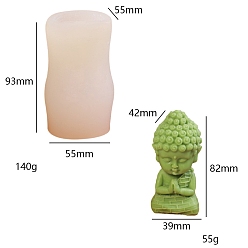 Human DIY Silicone Candle Molds, for Candle Making, Buddha, 55x55x93mm