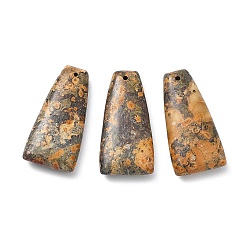 Леопардовая Яшма Натуральные шкуры яшмы из леопарда, трапециевидные подвески, 39.5~40x20~20.5x8~8.5 мм, отверстие : 1.4 мм