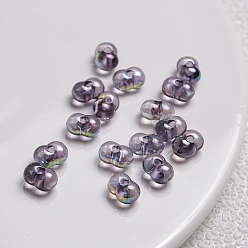 Темно-синий  Шифер Прозрачные акриловые бусины, арахис, темный сланец синий, 8x5 мм, отверстие : 2 мм