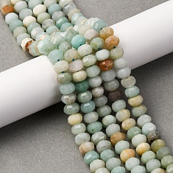 Flower Amazonite Натуральный цветок амазонитовые бусины пряди, граненые, тыква, 8x5 мм, отверстие : 1 мм, около 70~72 шт / нитка, 14.17''~15.16'' (36~38.5 см)