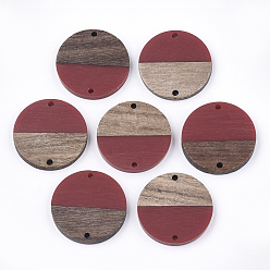 (123L) Белый крем непрозрачный блеск Соединители из смолы и ореха, плоско-круглые, огнеупорный кирпич, 28.5x3.5~4 мм, отверстие : 1.8 мм