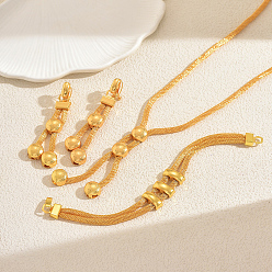 Золотой Комплекты из длинных браслетов с кисточками из сплава, серег и ожерелий для женщин, золотые, ожерелья: 19.29 дюйм (49 см)
