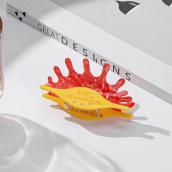 Красный Заколки для волос в виде когтей из кораллового ацетата целлюлозы (смола), аксессуары для волос для девочек и женщин, красные, 79x41 мм