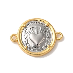 Сердце Стойка покрытие латунь плоский круглый религия соединительные подвески, 18позолота и платина, без кадмия и без свинца, долговечный, святое сердце, 15x20x3 мм, отверстие : 1.5 мм