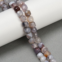 (946FM) Цитрин матовый с зеленой подкладкой Природные Ботсвана агат бисер нитей, граненые, кубические, 6.5~7.5x6.5~7.5x6.5~7.5 мм, отверстие : 1 мм, около 56 шт / нитка, 15.55'' (39.5 см)