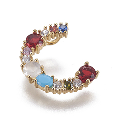 Letter C Подвески латунные горный хрусталь, с кубического циркония, буквы, золотые, красочный, letter.c, 18x15x2.5 мм, отверстие : 2.5x4 мм