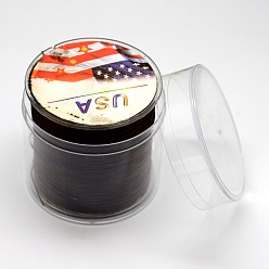 Кокосово-Коричневый Плоская эластичная кристаллическая струна, эластичная нить для бисера, для изготовления эластичного браслета, кокосового коричневый, 0.6 мм, около 328.08 ярдов (300 м) / рулон