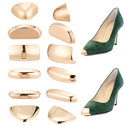 Light Gold 12шт 6 стиль железные накладки на подносок, протекторы для пальцев ног, для обуви, золотой свет, 13~52x15.5~61x4.5~23 мм, Отверстие: 14. 5x2~2.5 мм, 2 шт / стиль