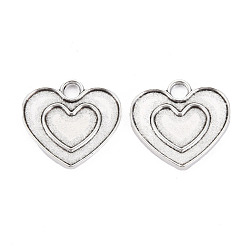 Античное Серебро Сплавочные сеттинги для кулона, тибетский стиль, без кадмия и без свинца, сердце, античное серебро, 19x21x1.5 мм, отверстие : 3 мм