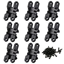 Negro Bisagras ocultas de acero inoxidable, bisagras de puerta invisibles, con el tornillo, negro, 60x34.5x12.5 mm