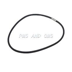 Черный Резиновые ожерелье делая, с застежками латунные коробки, чёрные, 18.5 дюйм