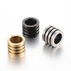 (52) Непрозрачная лаванда 304 бусины из нержавеющей стали, бусины с большим отверстием, колонка, разноцветные, 10x8 мм, отверстие : 7 мм