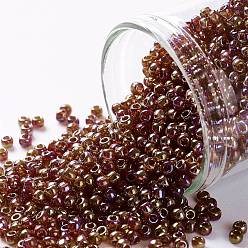 (165D) Transparent AB Ruby Hyacint Тохо 11/0 круглые бусины, японский бисер, (165 г) прозрачный аб рубиновый гиацинт, 11/0, 2.2 мм, отверстие : 0.8 мм, Около 1110 шт / 10 г