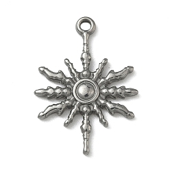 Нержавеющая Сталь Цвет 304 подвески из нержавеющей стали, солнце, цвет нержавеющей стали, 26.5x19x2 мм, отверстие : 1.8 мм