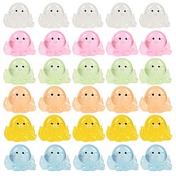 (52) Непрозрачная лаванда 120 шт. 6 цвета, светящиеся прозрачные смоляные украшения в виде осьминога, светящиеся в темноте, микро пейзаж украшение аквариума, разноцветные, 14.5x19.5x14.5 мм, 20 шт / цвет