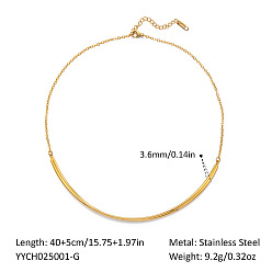 Настоящее золото 18K Минималистичные 304 ожерелья-чокеры из нержавеющей стали с изогнутыми палочками для женщин, реальный 18 k позолоченный, 15.75 дюйм (40 см)