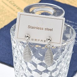 Нержавеющая Сталь Цвет 304 серьги-гвоздики в форме капли из нержавеющей стали для женщин, цвет нержавеющей стали, 33.5x10 мм