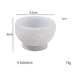 White DIY Silicone Storage Bowl Molds, Resin Casting Molds, Clay Craft Mold Tools, White, 60x95mm