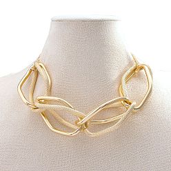 Золотой Ожерелья-чокеры из сплава с овальными звеньями и увеличенным звеном для женщин, золотые, 16.93 дюйм (43 см)