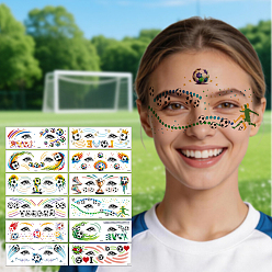 Mixed Color Water Transfer Paper Self Adhesive Stickers, Football Face Stickers, Mixed Color, 57x160x0.3mm, about 12pcs/set