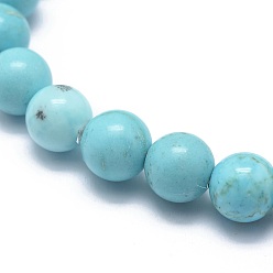 Howlite Natural Howlite Bead Stretch Bracelets, Dyed & Heated, Round, 2 inch~2-3/8 inch(5~6cm), Bead: 5.8~6.8mm
