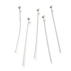 Посеребрённый Контакты латунь шаровой головкой, без свинца и без кадмия, 925 серебро покрытием, 25x0.6 мм, Руководитель: 1.5 mm