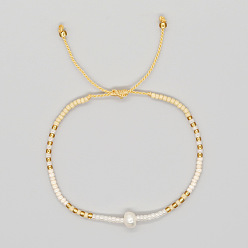 (404) Непрозрачное AB Кислое яблоко Браслеты из плетеного бисера в богемном стиле, украшенные стеклянными бусинами и искусственным жемчугом., Регулируемые браслеты из плетеного нейлонового шнура для женщин, цветочный белый, 11.02 дюйм (28 см)