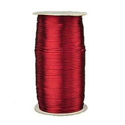 Темно-Красный Экологичность 100% полиэфирной нити, атласный шнур, для китайского вязания, утолщение, изготовление ювелирных изделий, темно-красный, 2 мм, о 250yards / рулон (228.6 м / рулон), 750 фут / рулон