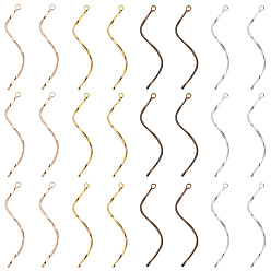 (52) Непрозрачная лаванда 40 шт. 4 цвета латунные подвески, волнистый, разноцветные, 52.5x1.5x1.5 мм, отверстие : 2.5 мм, 10 шт / цвет