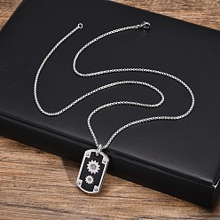 Нержавеющая Сталь Цвет Ожерелье с подвеской из нержавеющей стали, не тускнеющей, передача, цвет нержавеющей стали, 23.62 дюйм (60 см)