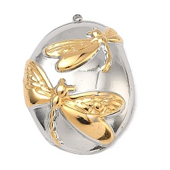 Dragonfly Два тона 304 из нержавеющей стали подвески, золотистый и цвет нержавеющей стали, очарование стрекозы, 34x25x7 мм, отверстие : 1.6 мм