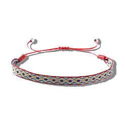 Coloré Bracelets vintage bohèmes en cordon de coton tressé, Bracelets ethniques ajustables faits main, colorées