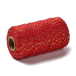 Orange Red 100M Macrame 2-Ply Cotton Braid Thread, with Spool, Round, Orange Red, 2mm, about 109.36 Yards(100m)/Roll