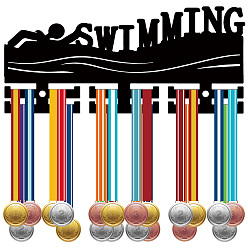 Sports Акриловый держатель медали, вешалка для медалей, с опорными штифтами, рамка держателя медали, хоккей, спортивный, 130x290x10 мм, отверстие : 8 мм