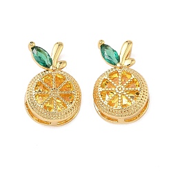 Золотой Латунные микро проложить кубического циркония подвески, лимонные прелести, без свинца и без кадмия, долговечный, стойки покрытие, золотые, 14.5x9.5x5.5 мм, отверстие : 4x2 мм
