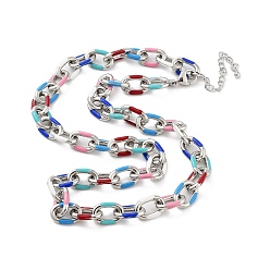 Платина Латунный трос с эмалевыми цепочками, платина, 18.82 дюйм (478 мм)