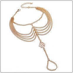 Золотой Благоприятные облачные сплавные многослойные браслеты на пальцы ног с кисточками из сплава для женщин, золотые, 9-7/8 дюйм (250 мм)