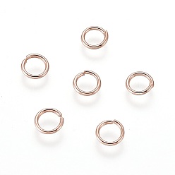 Розовое Золото 304 из нержавеющей стали открыты кольца прыжок, розовое золото , 20 датчик, 5.5x0.8 мм, Внутренний диаметр: 4 мм