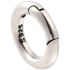 Античное Серебро 1pc 925 Кольца с пружинным затвором из стерлингового серебра, 1 листовая двухсторонняя замшевая ткань для полировки серебра, античное серебро, 12x2.5 мм, внутренний диаметр: 7.5 мм